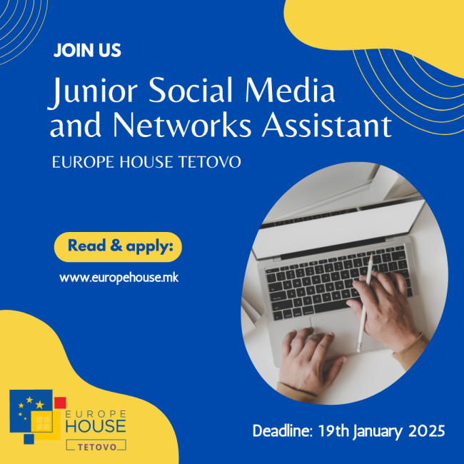 Junior Social Media and Networks Assistant (Europe House Tetovo)